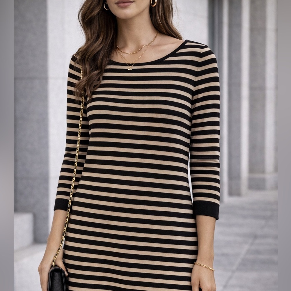 Burberry black label Black and cream Striped Dress